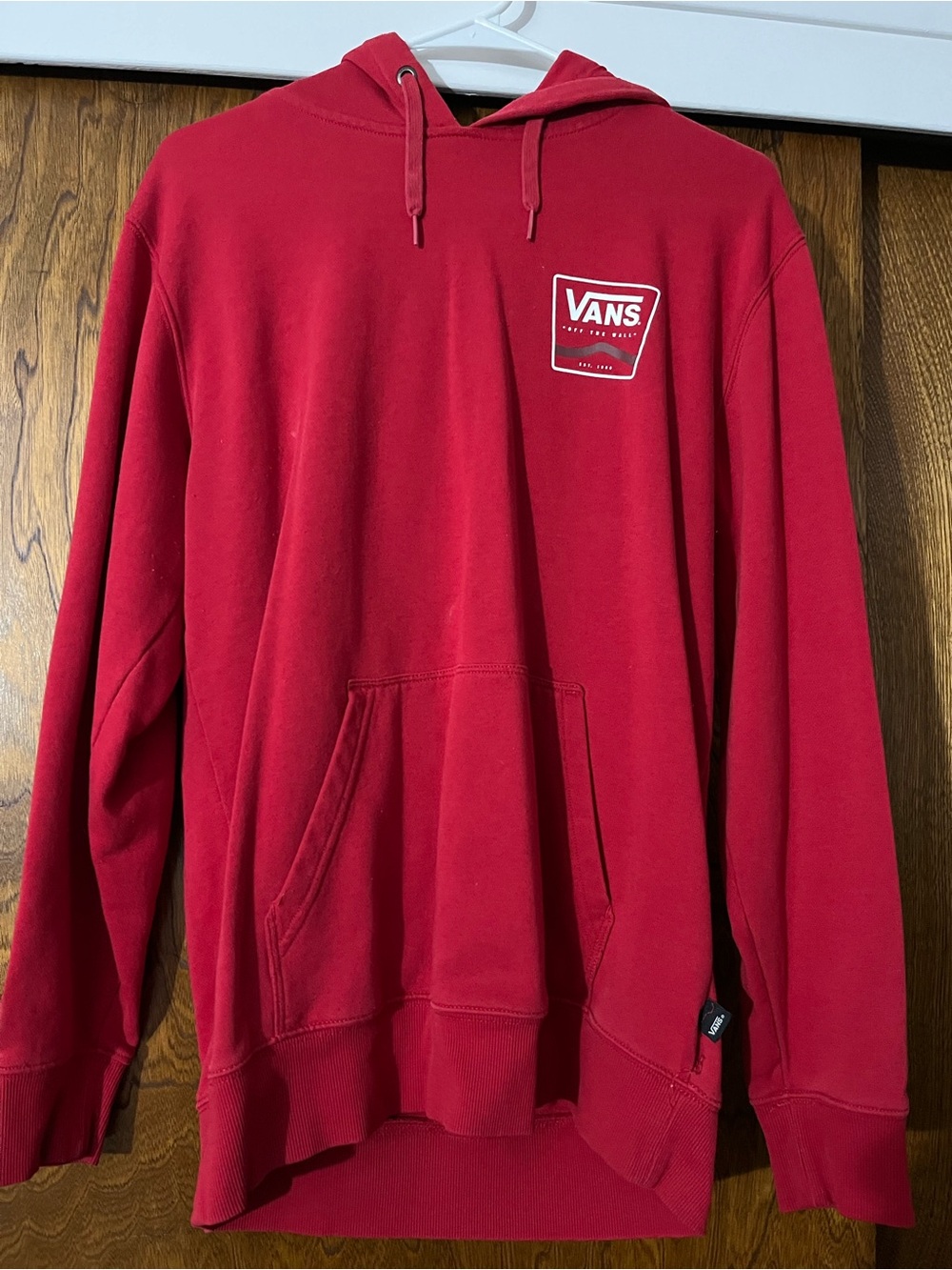 Vans Red Hoodie with White Logo